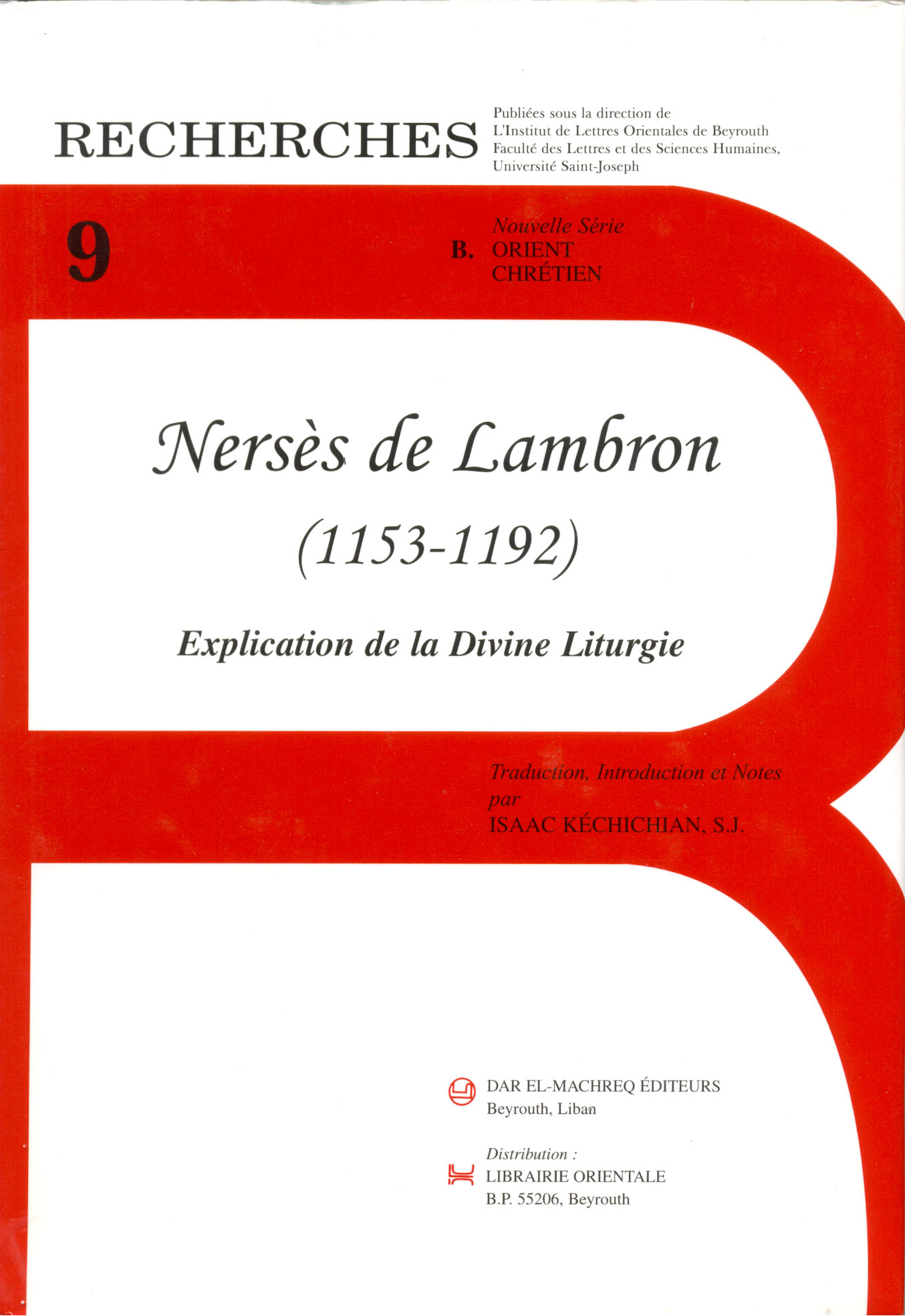 Nerses De Lambron (11531192), Explication De La Divine Liturgie. Kutub